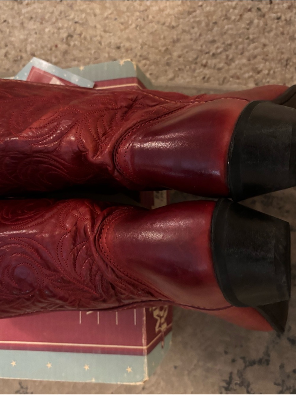 Vintage Miss Rodeo by Acme Red Leather Western Cowboy Boots - Picture 7 of 8